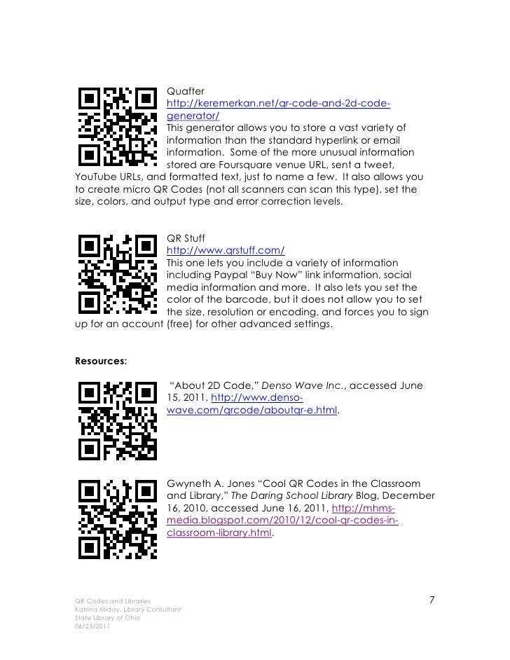 Qr codes and libraries