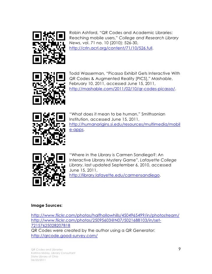 Qr codes and libraries