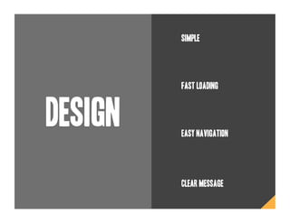 simple
Fast loading
design Easy navigation
Clear message