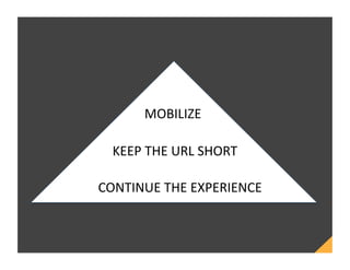 MOBILIZE
KEEP
THE
URL
SHORT
CONTINUE
THE
EXPERIENCE