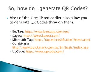 QR Codes presentation | PPTX