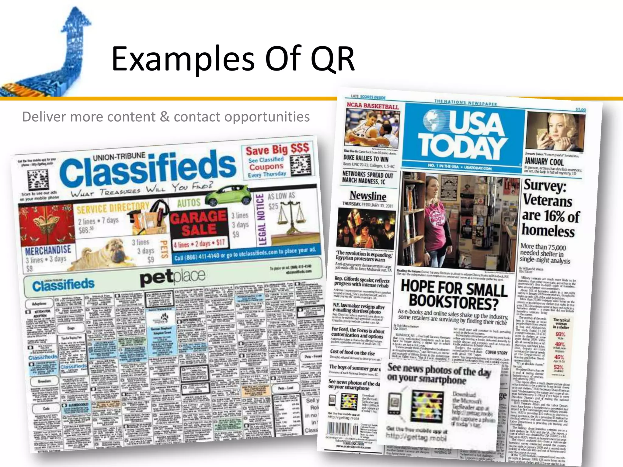 Examples Of QRDeliver more content & contact opportunities