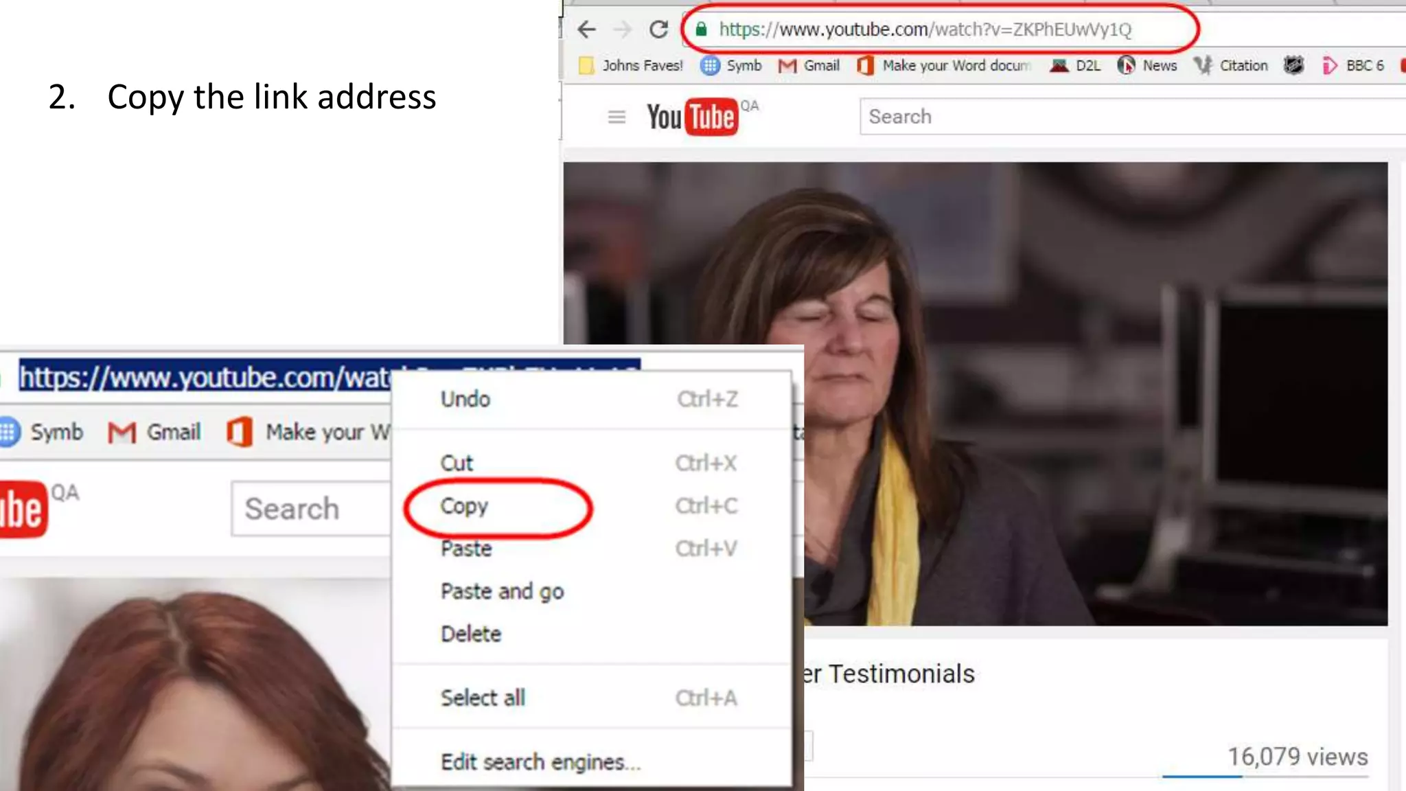 2. Copy the link address
 