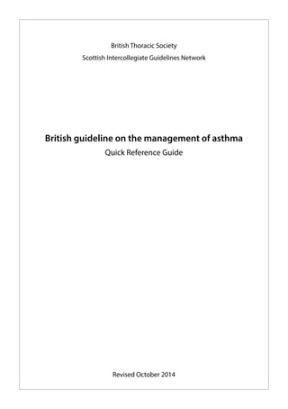BRITISH GUIDELINE ON THE MANAGEMENT OF ASTHMA | PDF