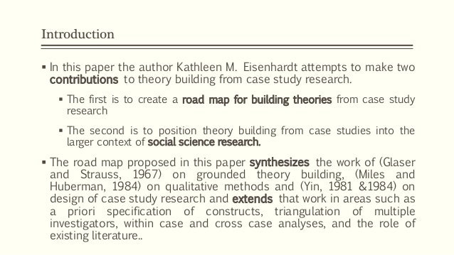 building theories from case study research