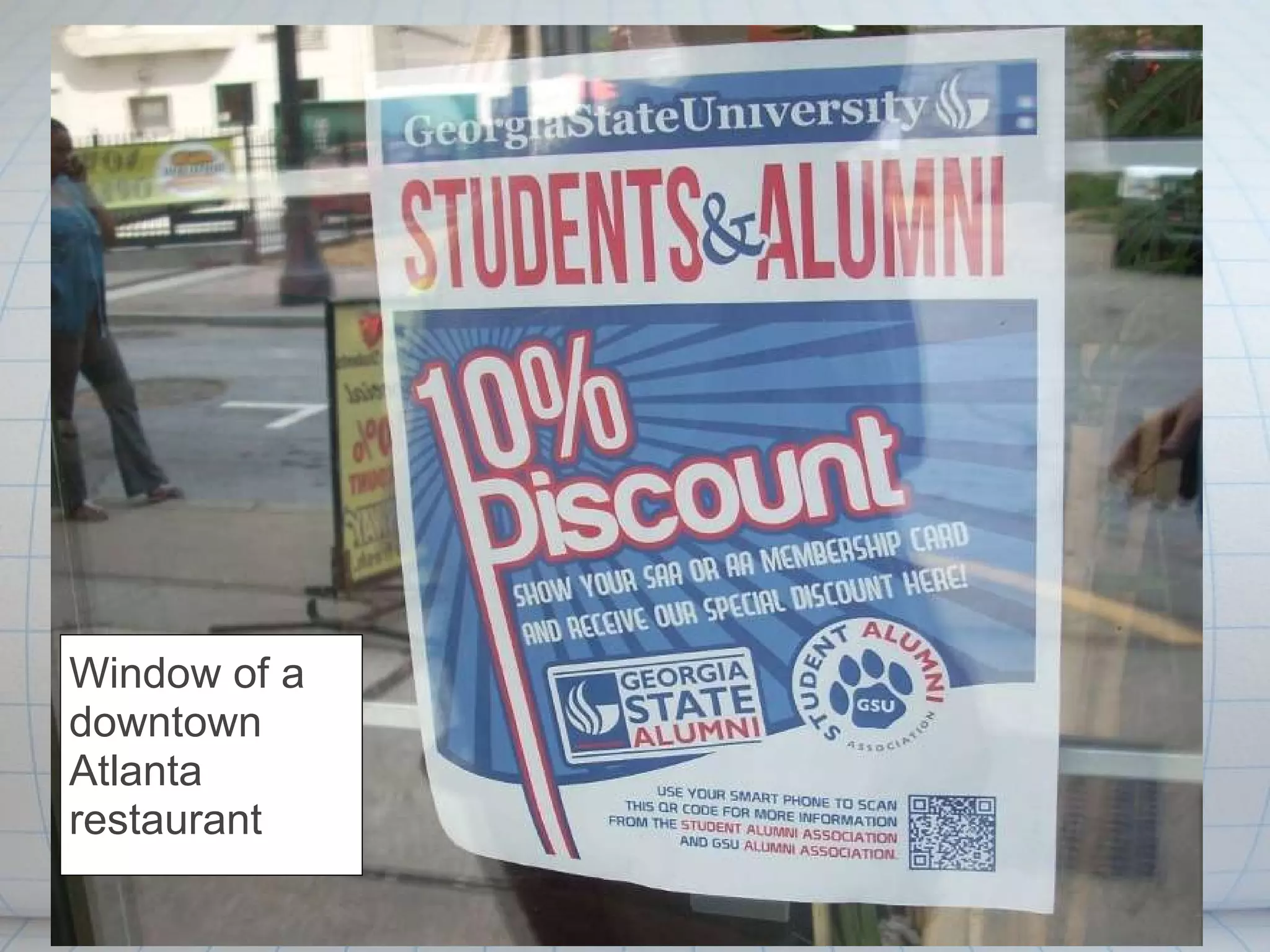     Window of a downtown Atlanta restaurant 