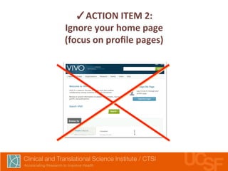 ✓ACTION 
ITEM 
2: 
Ignore 
your 
home 
page 
(focus 
on 
profile 
pages) 
 