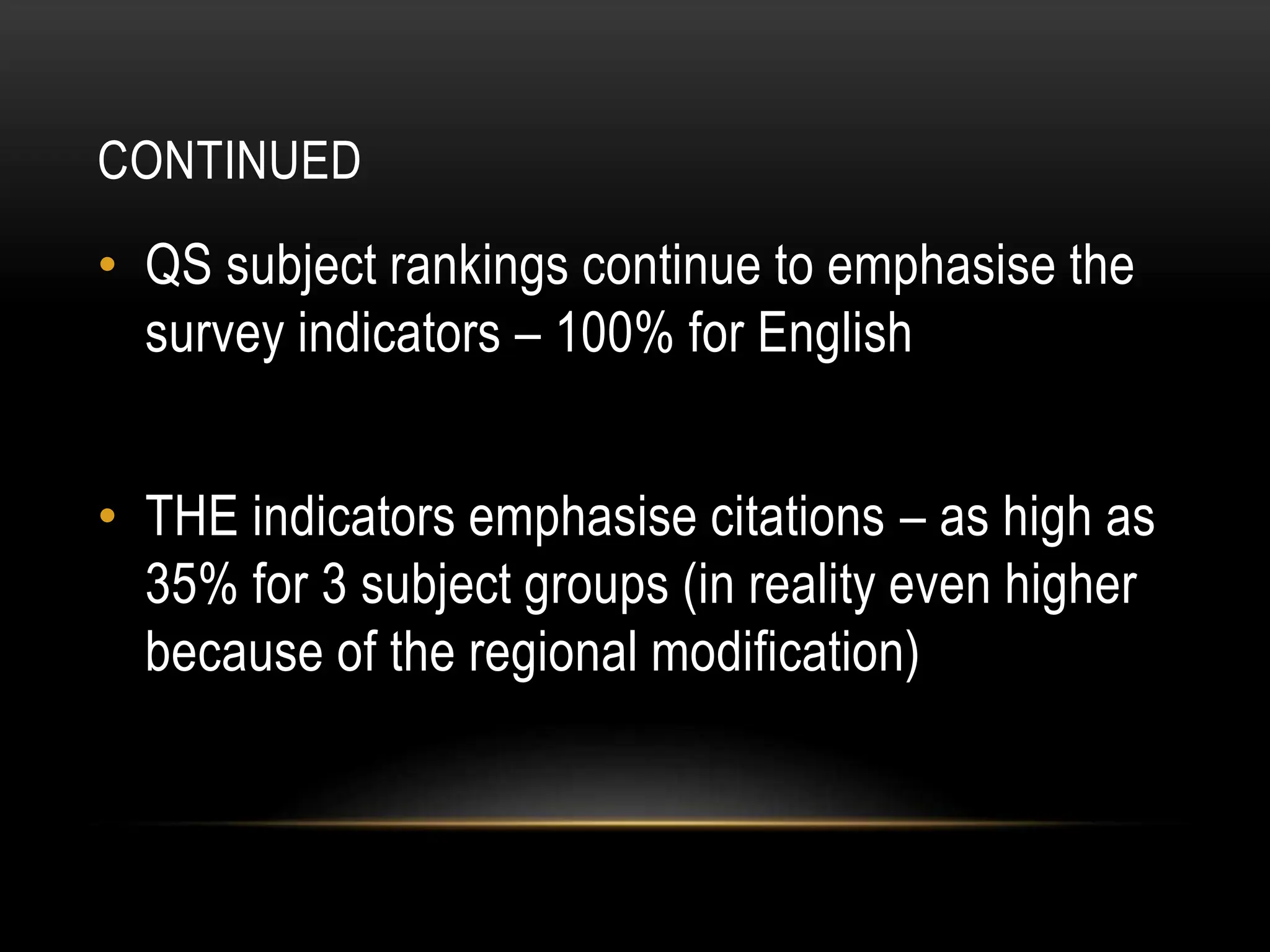 QS and THE subject rankings compared.pptx