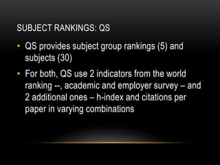 QS and THE subject rankings compared.pptx