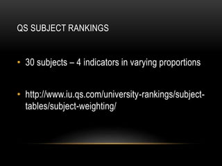 QS and THE subject rankings compared.pptx