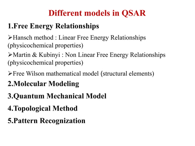 Qsar Methods QSAR | PPTX