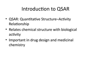 Qsar Methods QSAR_statistical_methods_MPharm.ppt...... | PPTX