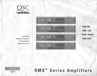 QSC RMX 850 1450 1850HD 2450 Series Amplifiers TD-000085-00 revision D