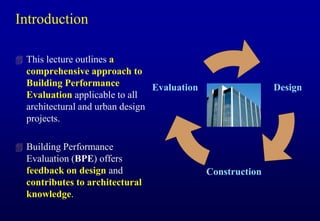 Building Performance Evaluation - تقييم أداء المباني | PDF
