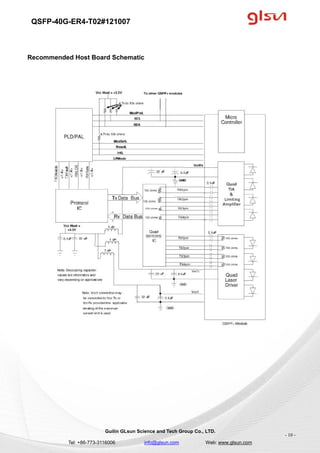 QSFP-40G-ER4-T02#121007
Guilin GLsun Science and Tech Group Co., LTD.
Tel: +86-773-3116006 info@glsun.com Web: www.glsun.com
- 10 -
Recommended Host Board Schematic
 