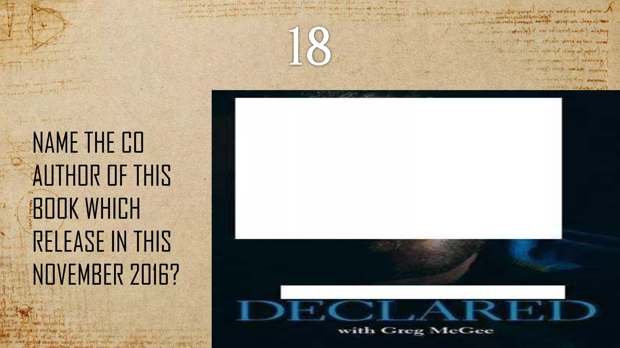 NAME THE CO
AUTHOR OF THIS
BOOK WHICH
RELEASE IN THIS
NOVEMBER 2016?
 