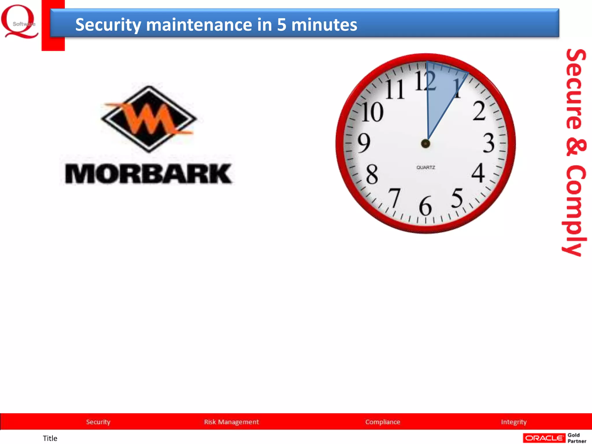 Security maintenance in 5 minutes




Title
 