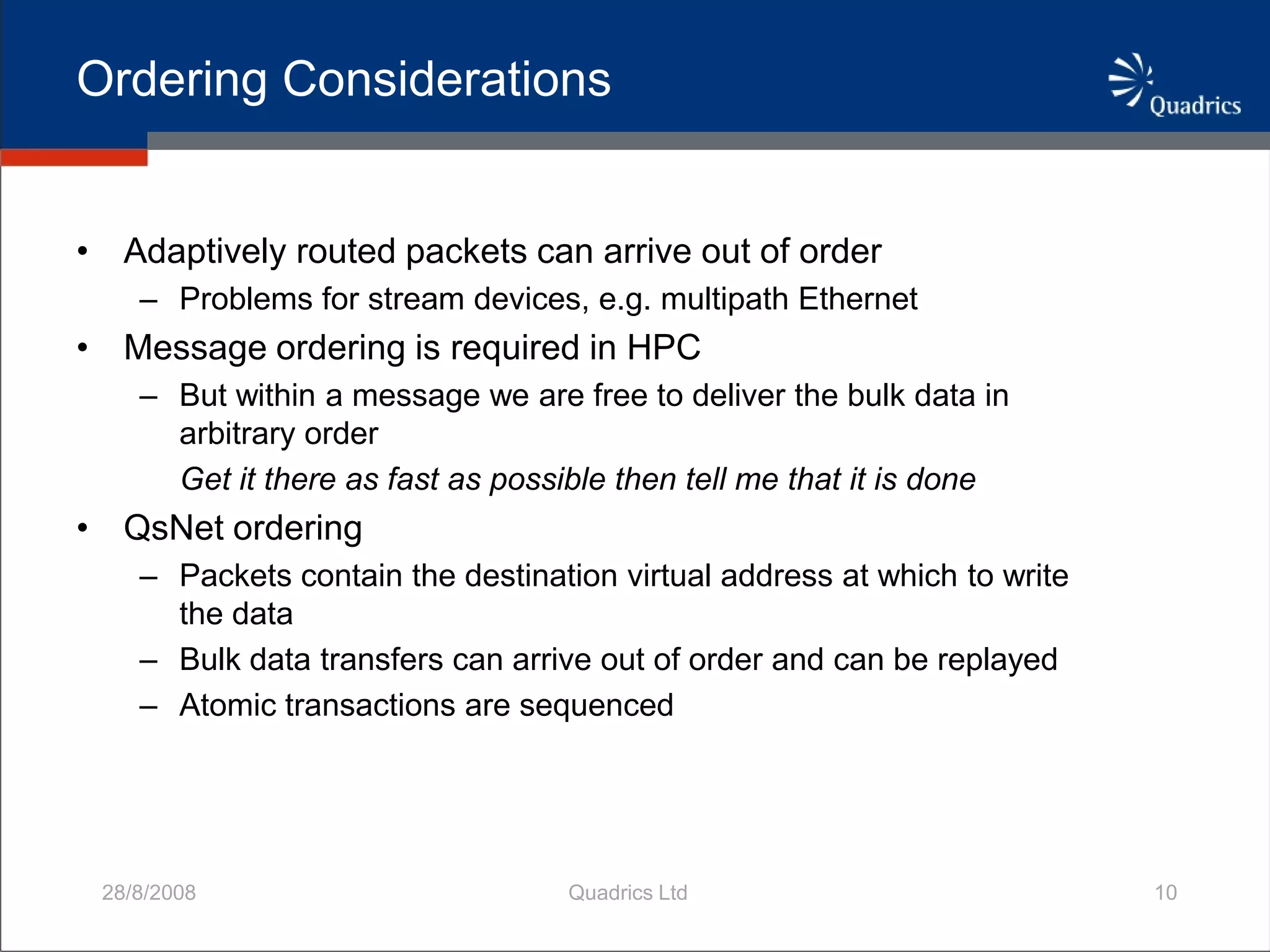 QsNetIII Adaptively Routed Network For HPC