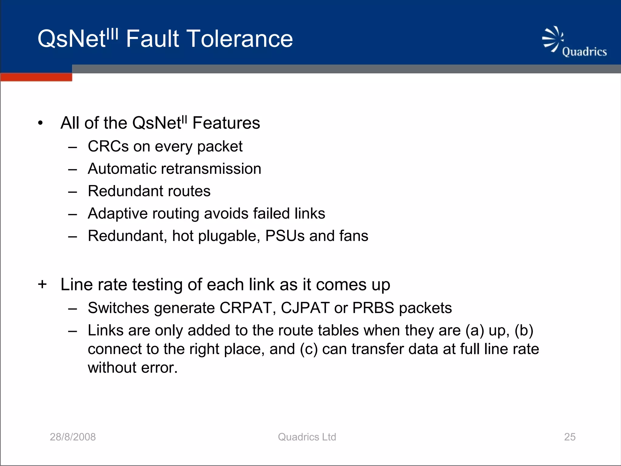 QsNetIII Adaptively Routed Network For HPC