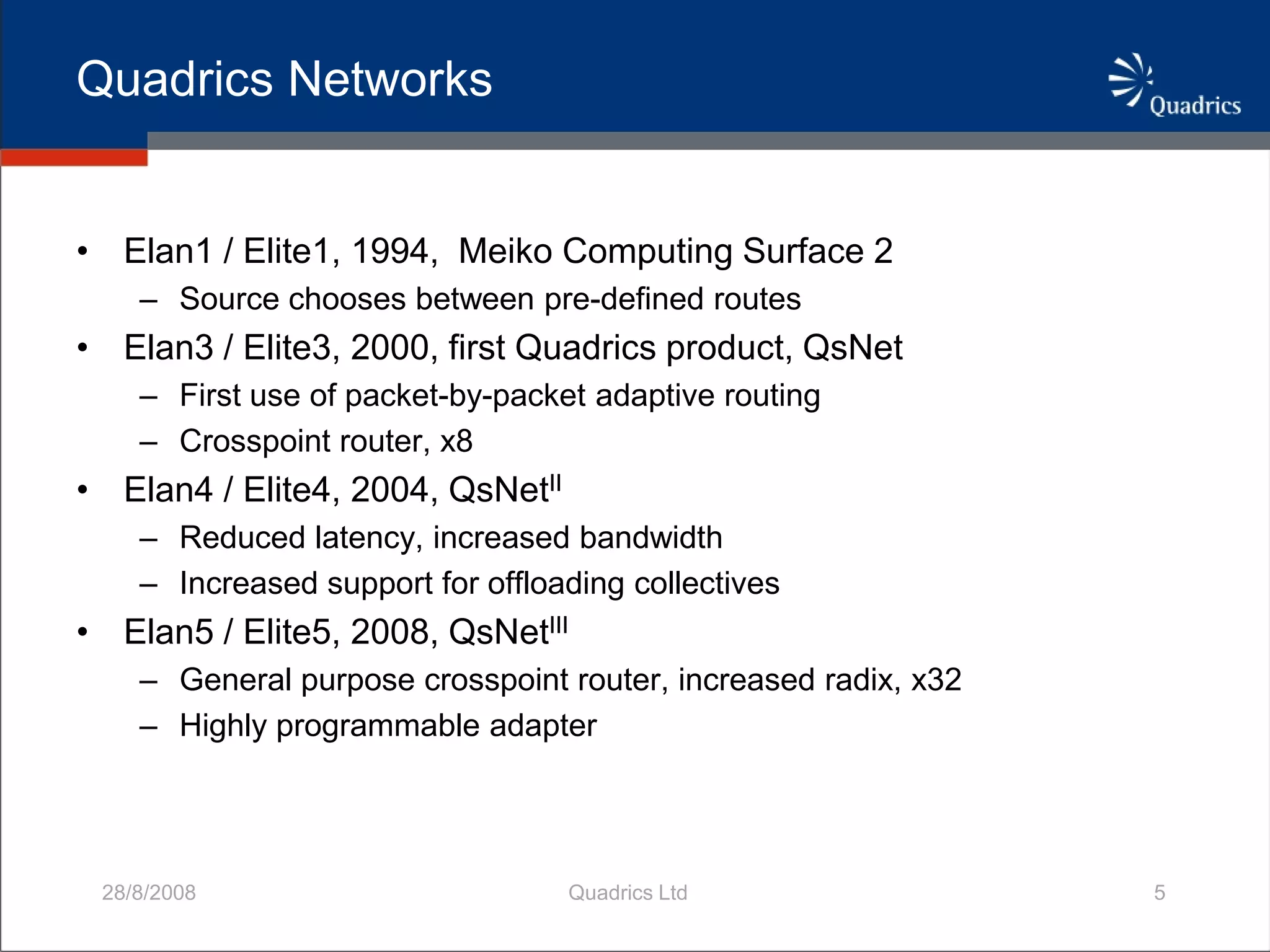 QsNetIII Adaptively Routed Network For HPC
