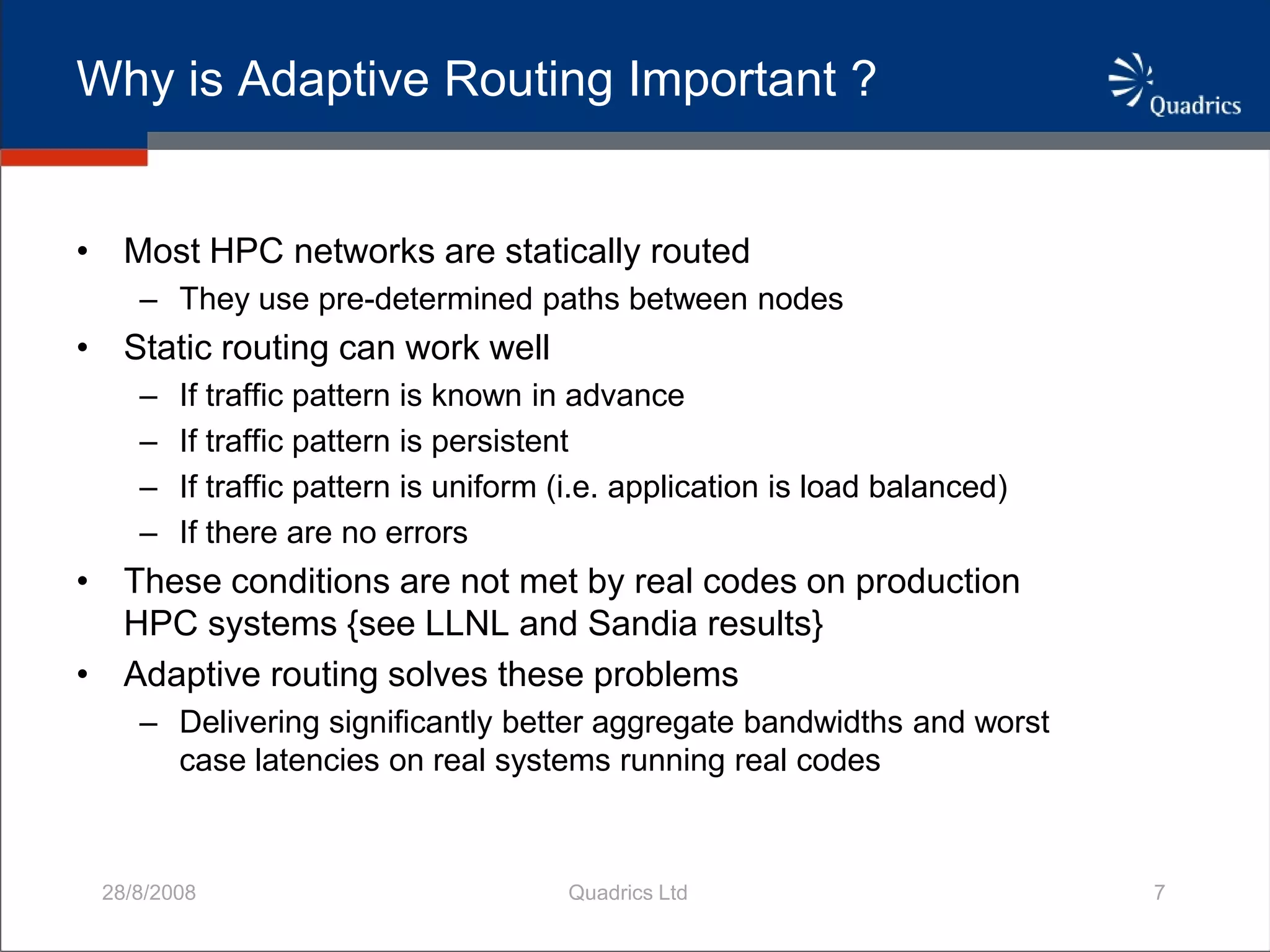 QsNetIII Adaptively Routed Network For HPC