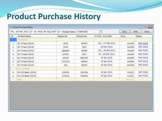 Product Purchase History
 