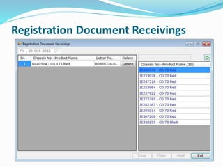 Registration Document Receivings
 