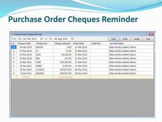 Purchase Order Cheques Reminder
 