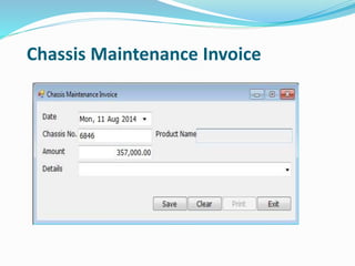 Chassis Maintenance Invoice
 