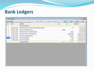Bank Ledgers
 