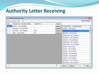 Authority Letter Receiving
 