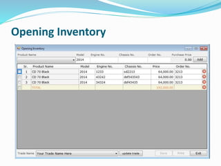 Opening Inventory
 