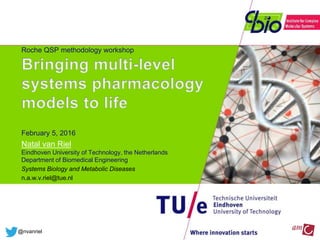 Roche QSP methodology workshop
February 5, 2016
Natal van Riel
Eindhoven University of Technology, the Netherlands
Department of Biomedical Engineering
Systems Biology and Metabolic Diseases
n.a.w.v.riel@tue.nl
@nvanriel
 