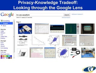 Privacy-Knowledge Tradeoff:
Looking through the Google Lens




                                  15
 