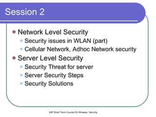Wireless Device and Network level security | PPT