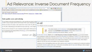 Ad Relevance: Inverse Document Frequency
@bgTheoryAdAlysis
 