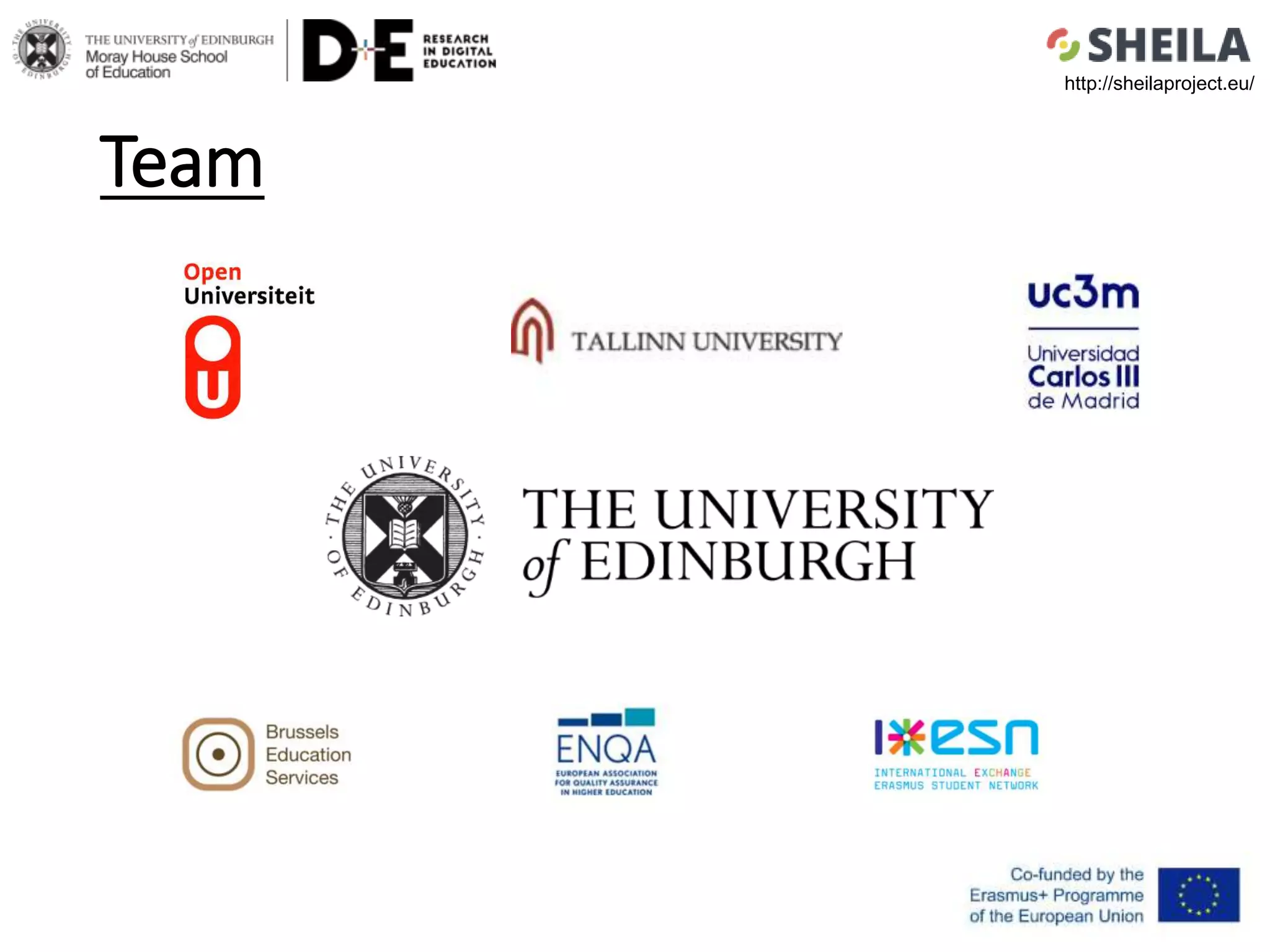 Team
http://sheilaproject.eu/
 