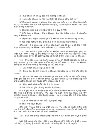 3. X¸c ®Þnh vÞ trÝ vµ cao ®é miÖng lç khoan;
4. Lµm nÒn khoan vµ l¾p r¸p thiÕt bÞ khoan, ch¹y thö m¸y;
5.TiÕn hµnh c«ng t¸c khoan th¨m dß, thu thËp c¸c tµi liÖu ®Þa chÊt
vµ c¸c lo¹i mÉu, lµm c¸c thÝ nghiÖm trong lç khoan vµ c¸c quan tr¾c cÇn
thiÕt trong lç khoan.
6. ChuyÓn giao c¸c lo¹i mÉu ®Õn n¬i quy ®Þnh;
7. KÕt thóc lç khoan, lÊp lç khoan, thu dän hiÖn tr êng, di chuyÓn
sang lç khoan míi;
8. LËp hå s¬, hoµn chØnh tµi liÖu khoan th¨m dß cña c«ng tr×nh;
9. Tæ chøc nghiÖm thu c«ng t¸c th¨m dß ngoµi hiÖn tr êng;
Ghi chó: C¸c bíc c«ng t¸c trªn tiÕn hµnh xen kÏ mét c¸ch hîp lý ®Ó
hoµn thµnh c«ng t¸c khoan th¨m dß mét c¸ch nhanh nhÊt.
1.3- Sau khi ® îc giao nhiÖm vô khoan, ®¬n vÞ chñ qu¶n ph¶i ®i
kh¶o s¸t hiÖn tr êng vµ thu thËp c¸c tµi liÖu cÇn thiÕt ®Ó lËp ®Ò c¬ng
kü thuËt khoan th¨m dß §CCT vµ lËp kÕ ho¹ch triÓn khai c«ng t¸c khoan.
1.4 B¶n ®Ò c¬ng kü thuËt khoan th¨m dß §CCT (Gäi t¾t lµ ®Ò c-
¬ng khoan) lµ v¨n b¶n giao nhiÖm vô cô thÓ cho c¸c ®¬n vÞ khoan,
trong ®ã cÇn nªu nh÷ng néi dung cô thÓ sau ®©y:
1. Môc ®Ých cña c«ng t¸c th¨m dß;
2. B×nh ®å bè trÝ m¹ng líi lç khoan. Sè hiÖu vµ to¹ ®é cña tõng lç
khoan;
3. §é s©u dù kiÕn cña lç khoan (ë n¬i mÆt ®Êt cã thÓ biÕn ®éng
ph¶i ghi cao ®é ®¸y lç khoan thiÕt kÕ) quy ®Þnh vÒ c¸c tr êng hîp cho
phÐp ngõng khoan sím hoÆc ph¶i khoan s©u h¬n;
4. §êng kÝnh nhá nhÊt cña ®¸y lç khoan;
5. Gãc xiªn vµ gãc ph¬ng vÞ cña lç khoan;
6. C¸c yªu cÇu kü thuËt ®Æc biÖt vÒ viÖc theo dâi ®Þa tÇng, theo
dâi mùc níc trong lç khoan, yªu cÇu vµ c¸ch thøc lÊy mÉu, c¸c thÝ
nghiÖm trong lç khoan, viÖc lÊp lç khoan, vµ c¸c h íng dÉn ®Ó thùc hiÖn
c¸c yªu cÇu ®ã;
7. C¸c tµi liÖu vµ c¸c lo¹i mÉu cÇn giao nép;
8. Thêi h¹n hoµn thµnh.
Ghi chó: Trong ®Ò c¬ng chØ nªu c¸c yªu cÇu kü thuËt ®Æc biÖt
cha ® îc ®Ò cËp ®Õn trong quy tr×nh nµy vµ nh÷ng yªu cÇu kü thuËt míi
® îc thùc hiÖn lÇn ®Çu ®èi víi ®¬n vÞ khoan.
1.5- B¶n ®Ò c¬ng khoan ph¶i do bªn A (C¬ quan chñ ®Çu t ) yªu
cÇu.
Mäi ®Ò nghÞ söa ®æi ®Ò c¬ng khoan ph¶i ® îc bªn A (C¬ quan
chñ ®Çu t ) ®ång ý míi ® îc thi hµnh, trõ tr êng hîp ® îc uû quyÒn.
4
 