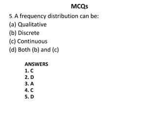 frequency distribution table 1 | PPTX