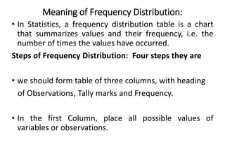frequency distribution table 1 | PPTX