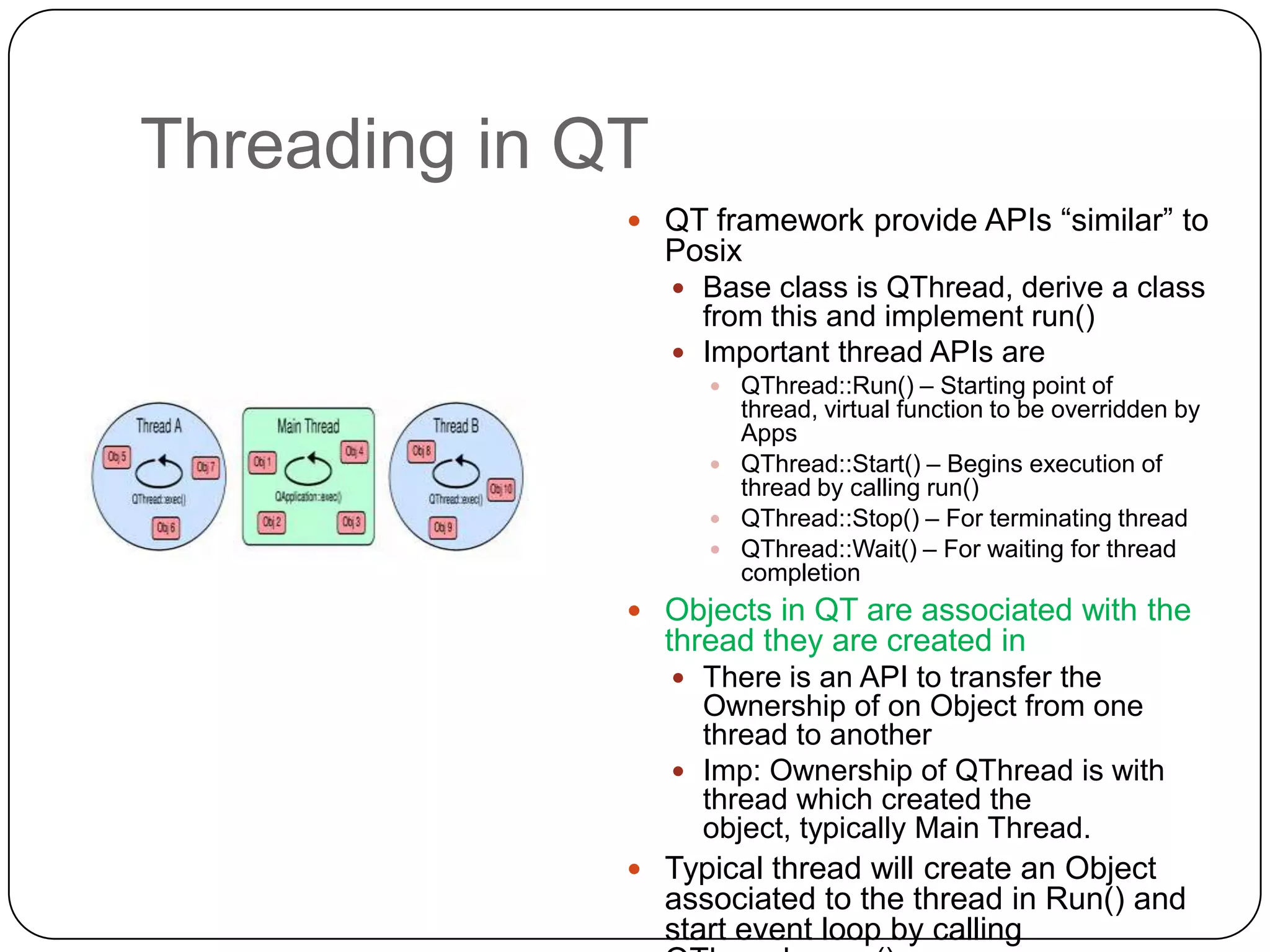 Qt Framework Events Signals Threads | PPT