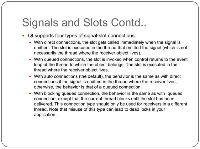 Qt Framework Events Signals Threads | PPT | Free Download