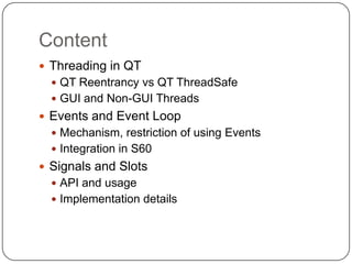 Qt Framework Events Signals Threads | PPT | Free Download