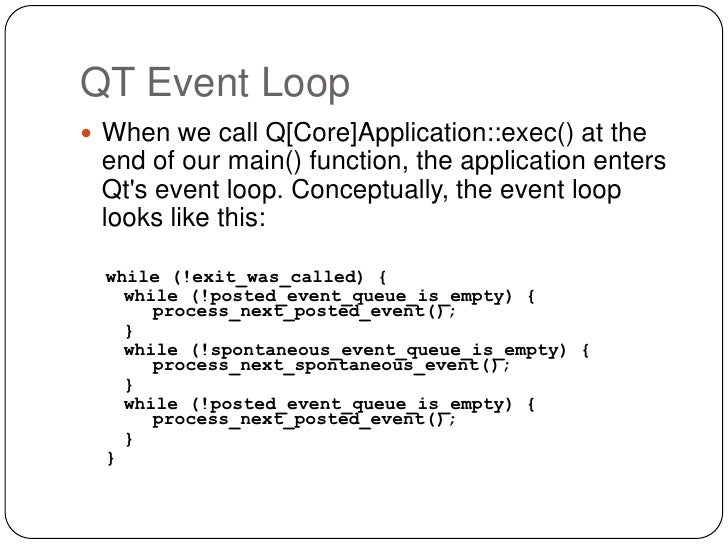 Qt Framework Events Signals Threads