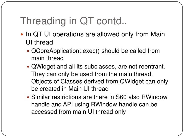 Qt Framework Events Signals Threads