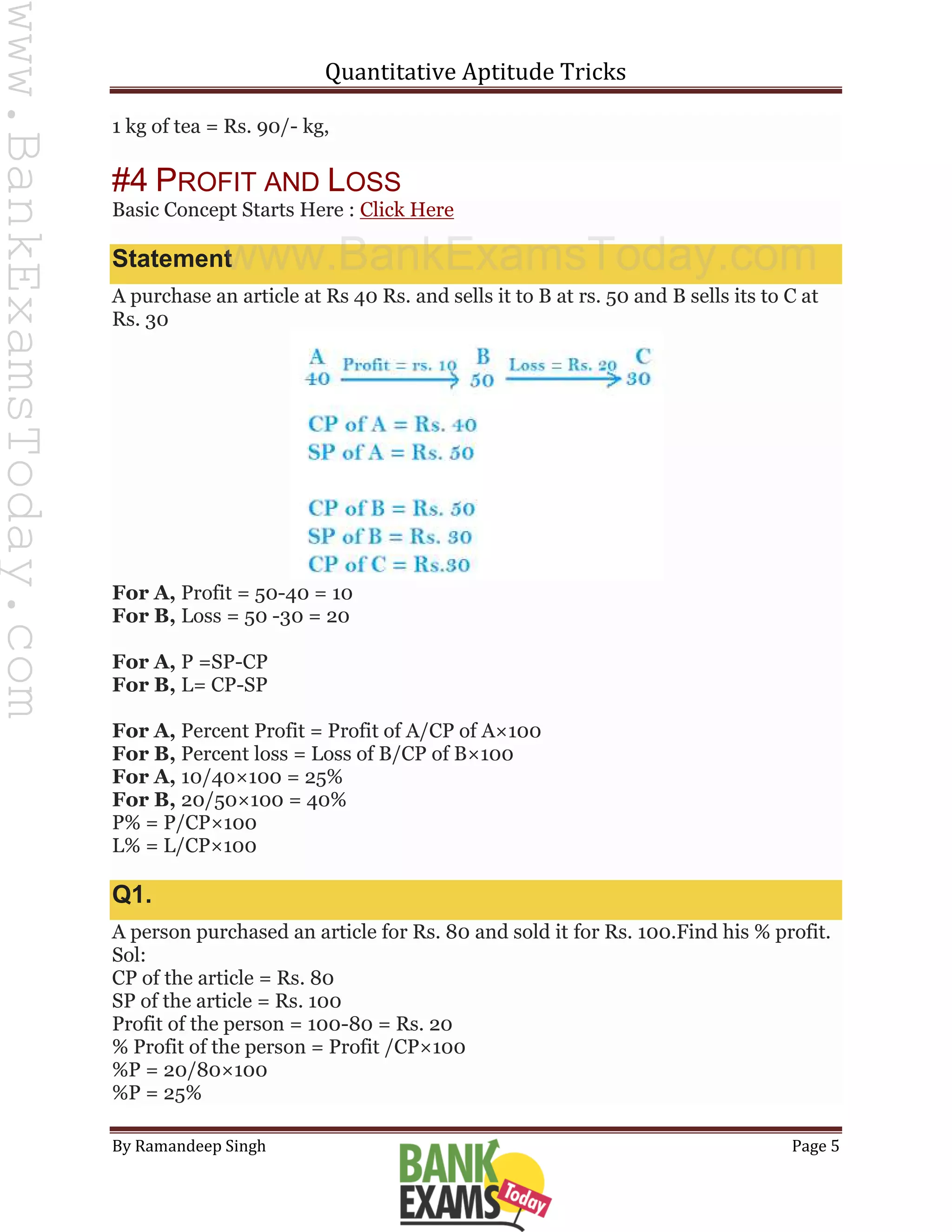 Quantitative Aptitude Shortcut tricks | PDF