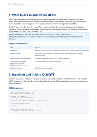 Comprehensive Guide to Building MQTT Clients with Qt 6.x | PDF