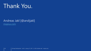 Thank You.
66 Qt App Development v6.0.0 January 27, 2015 © 2015 Andreas Jakl mopius.com
Andreas Jakl [@andijakl]
mopius.com
 