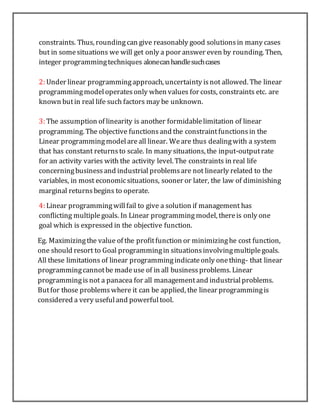 Linear programming manufacturing application | DOCX