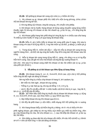 21.18- §Ò phßng lç khoan bÞ cong cÇn chó ý c¸c ®iÓm díi ®©y:
1. M¸y khoan vµ gi¸ khoan ph¶i ®îc ®Æt trªn nÒn b»ng ph¼ng, ch¾c ch¾n
®Ó khi khoan kh«ng bÞ lón.
2. Kh«ng dõng cÇn khoan, èng lâi cong qu¸ tiªu chuÈn cho phÐp.
3. Khi khoan më lç hoÆc ®ang khoan tõ tÇng cøng chuyÓn sang tÇng mÒm
(hoÆc ngîc l¹i) kh«ng nªn khoan víi tèc ®é nhanh vµ ¸p lùc lín qu¸, nªn dïng èng lâi
dµi ®Ó khoan.
4. Khi khoan gÆp hang hèc ph¶i dïng lo¹i èng lâi dµi h¬n chiÒu cao cña hang
Ýt nhÊt lµ 0,5m hoÆc h¹ èng v¸ch qua hang råi khoan tiÕp.
21.19- NÕu ®· ph¸t hiÖn thÊy lç khoan bÞ cong ph¶i söa l¹i ngay. Khi söa lç
khoan cong nªn söa l¹i tõ tÇng ®Êt ®¸ t¬ng ®èi mÒn vµ cã thÓ ¸p dông c¸c biÖn ph¸p
sau :
1. Trong tÇng ®Êt ®¸ mÒm (tõ cÊp I - cÊp IV) nÕu lç khoan bÞ cong kh«ng
nghiªm träng l¾m , cã thÓ nèi dµi èng lâi hoÆc l¾p thªm èng bét ®Ó khoan söa ®é
cong .
2. NÕu lç khoan bÞ cong trong tÇng ®Êt ®¸ cøng, nªn dïng v÷a xi m¨ng lÊp
hÕt ®o¹n cong. Sau 28 giê míi cho mòi khoan cã èng lâi dµi xuèng khoan l¹i.
Ghi chó : Khi söa l¹i lç khoan cong chØ ®îc khoan víi tèc ®é chËm (sè 1) vµ ¸p lùc
võa ph¶i (díi 20 kG ).
I. §Ò phßng sù cè khi khoan vµo ®Þa tÇng cã hang ®éng
21.20- Khi khoan trong ®¸ v«i ,®¸ ®«l«mÝt, th¹ch cao ,cÇn chó ý ®Ò phßng
hiÖn tîng tôt bÊt ngê cét dông cô khoan.
Nh÷ng hiÖn tîng b¸o hiÖu s¾p khoan tíi hang ®¸ lo¹i cacbon¸t lµ:
- BÞ mÊt níc ®ét ngét , khoan kh«ng xuèng.
- TiÕng m¸y næ ®øt qu·ng, kh«ng cã tiÕng ¨n ®¸ ë ®¸y lç.
- Lâi ®¸ lÊy lªn cã dÊu vÕt bÞ ¨n mßn hoÆc cã th¹ch nhò b¸m vµo , hay lâi ®¸
bÞ vì n¸t , tû lÖ lÊy lâi rÊt thÊp.
21.21- §Ó ®¶m b¶o chÊt lîng kü thuËt cña lç khoan khi khoan trong c¸c tÇng
®¸ v«i, ®«l«mÝt, th¹ch cao, cÇn thùc hiÖn c¸c quy ®Þnh sau ®©y :
1. Mçi hiÖp khoan kh«ng ®îc khoan qua 0,5 m.
2. Khi lÊy lâi ph¶i thao t¸c cÈn thËn, nhÑ nhµng ®Ó ®Ò phßng lâi r¬i xuèng
hang.
3. Khi ®ang khoan thÊy cã hiÖn tîng kh¸c thêng nh ®· nªu ë ®iÒu trªn th×
ph¶i ngõng khoan, ghi chÐp kü nh÷ng ®iÒu cÇn thiÕt vµo nhËt ký (hiÖn tîng, c¶m
gi¸c tay khoan,lîng níc röa, ®é s©u khoan v.v... ). sau ®ã tiÕp tôc khoan víi ¸p lùc vµ
tèc ®é thÊp.
4. Ghi chÐp vµ theo dâi ®é s©u khoan cÈn thËn, liªn tôc ®Ó cã thÓ x¸c ®Þnh
vÞ trÝ r¬i khi cã hiÖn tîng r¬i tôt cét dông cô khoan.
96
 